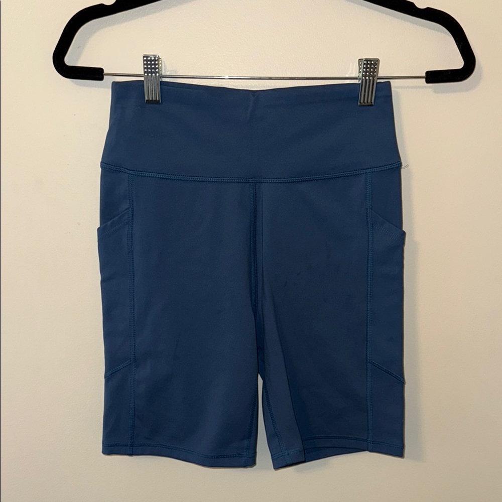 Women's Blue High-Waisted Shorts